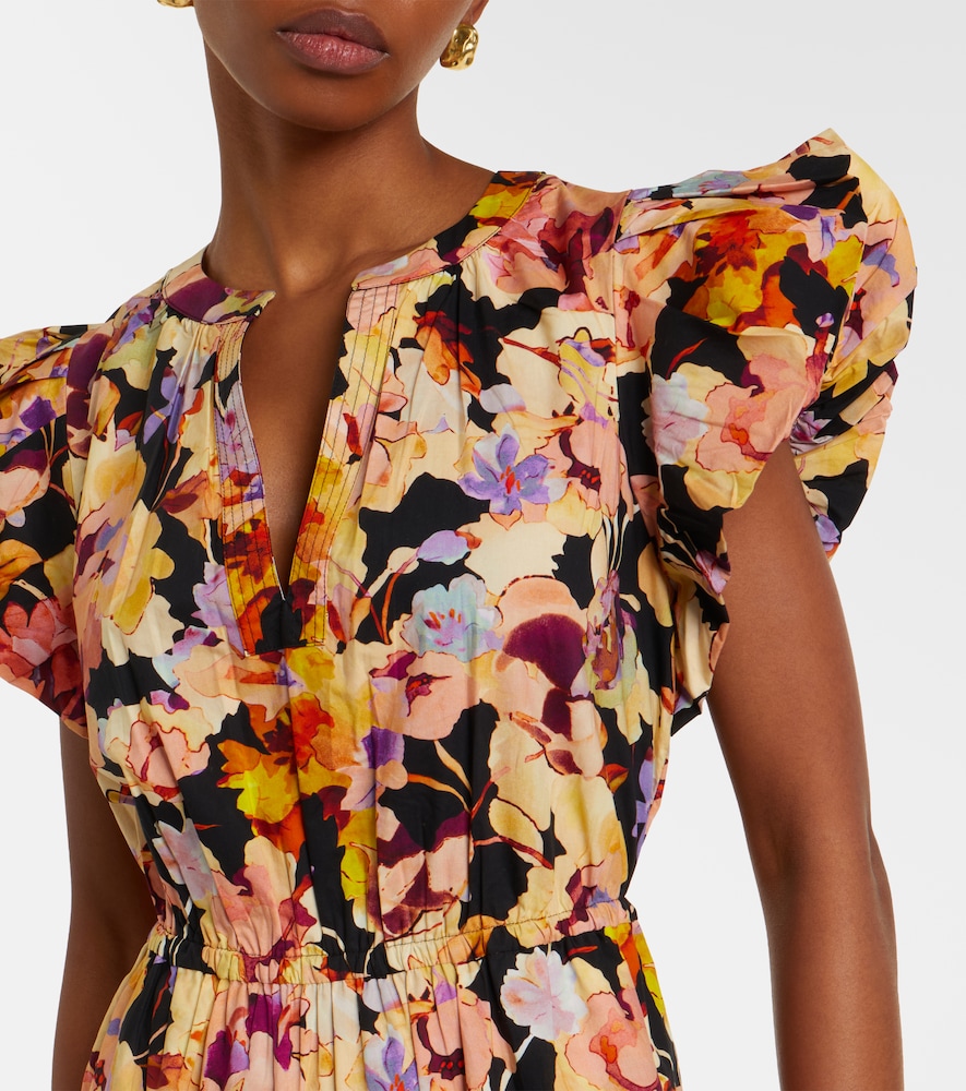 Marin floral cotton poplin midi dress
