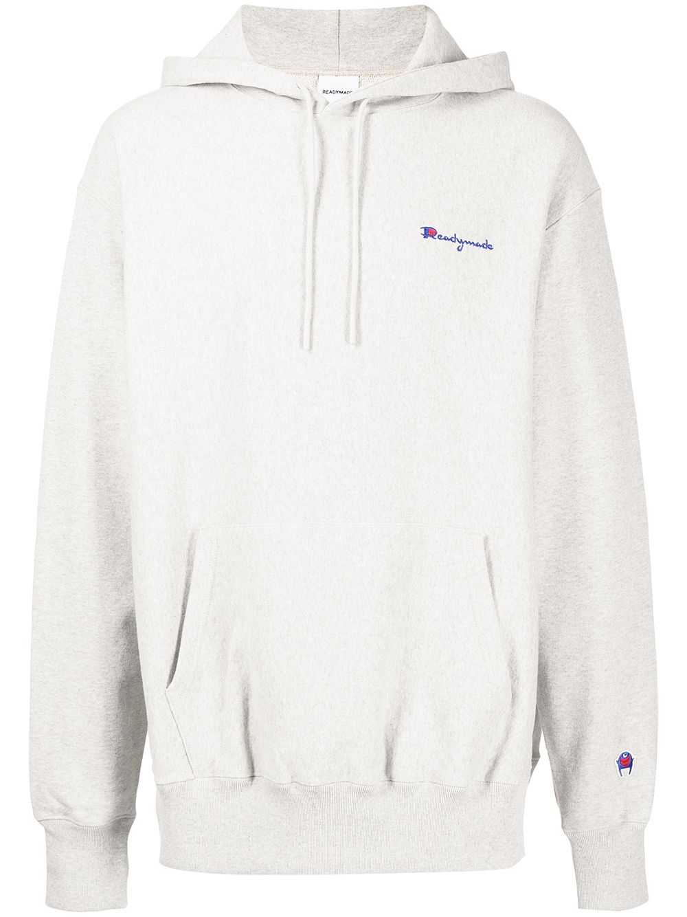 Embroidered logo long-sleeve hoodie - Grey