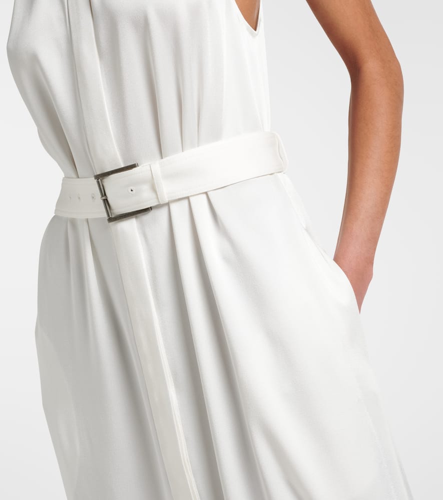 Crêpe satin maxi dress