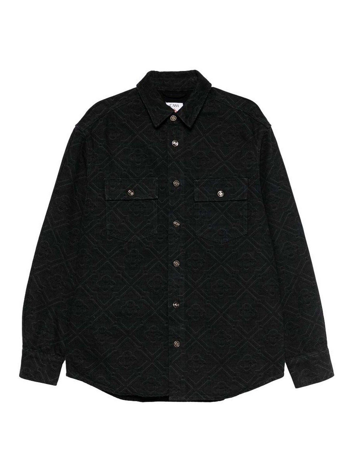 Laser Monogram Denim Shirt And Blouse Black