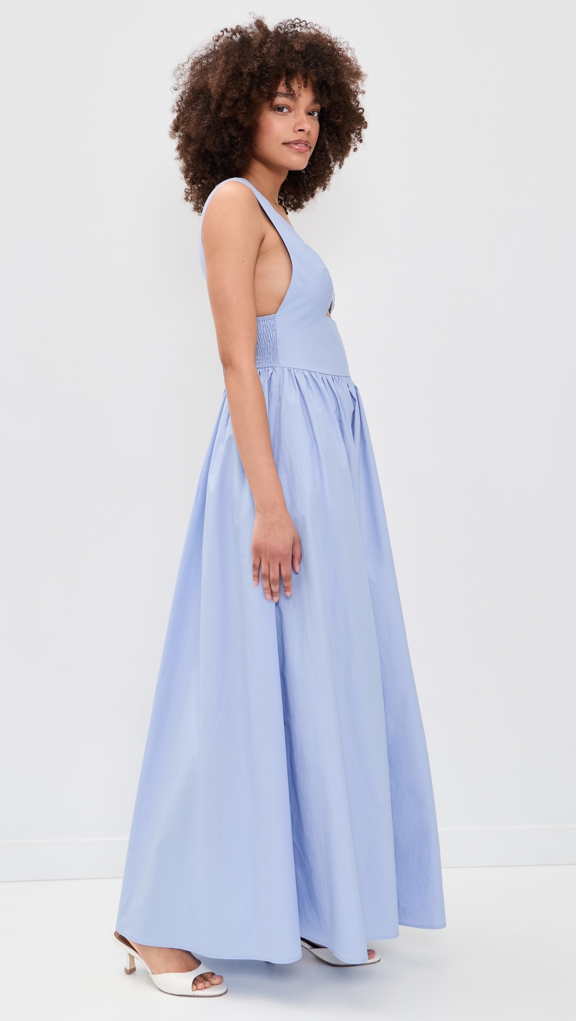 Poplin Cross Back Dress Frosty