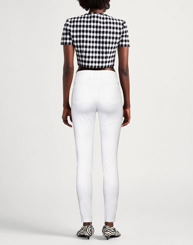 Woman Pants White Size 4 Cotton, Elastane