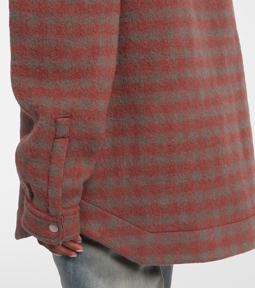Checked virgin wool overshirt