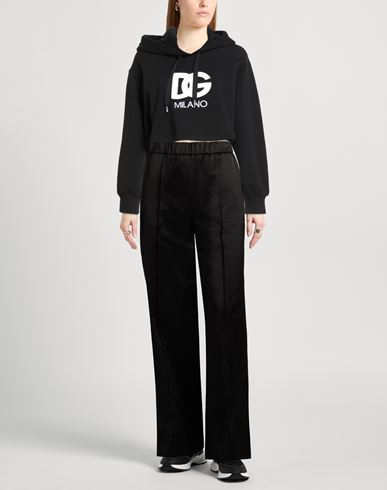 Woman Sweatshirt Black Size 2 Cotton, Polyester, Elastane