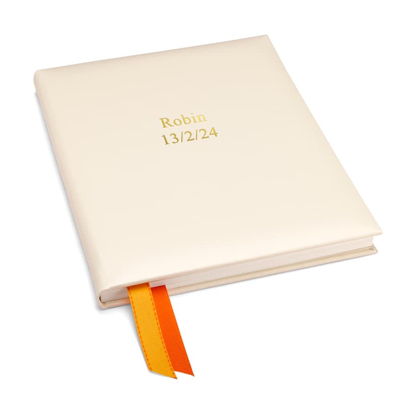 Deluxe Baby Record Book in Smooth Ivory