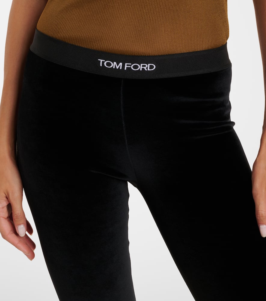 Logo velour leggings