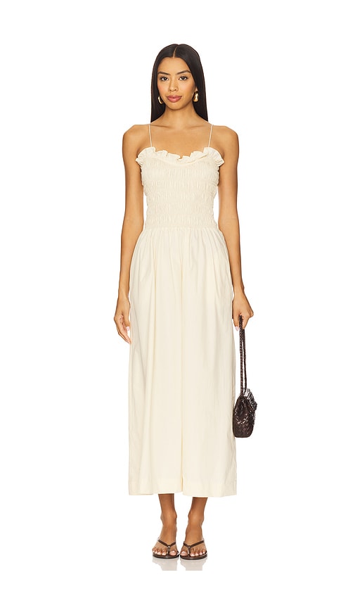 SWF Ruffled Bodice Midi Dress in Neutral.  XL. Also in L