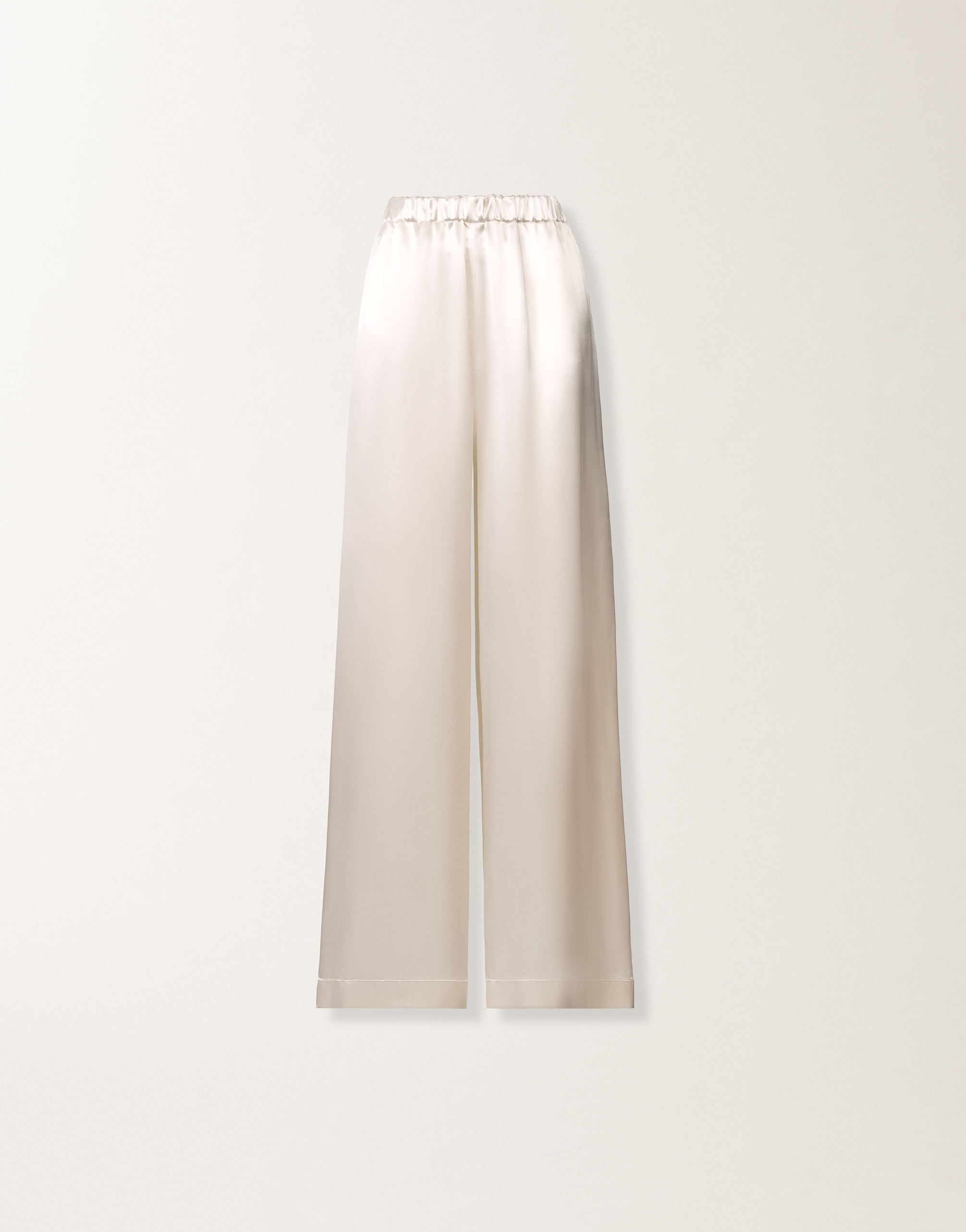 Trevi pants in aqua satin, butter