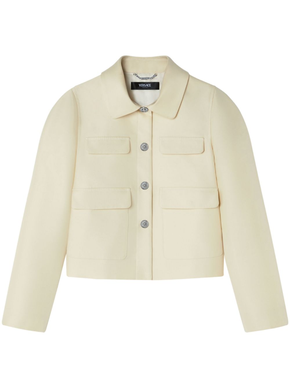 Silk-blend cropped jacket - Neutrals