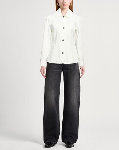 Woman Denim outerwear White Size 4 Cotton