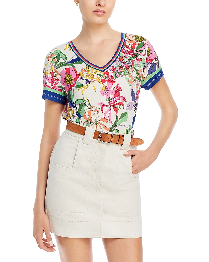 The Janie Favorite Floral V Neck Tee