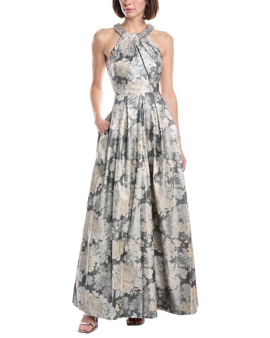 Halter Beaded Neckline Ball Gown