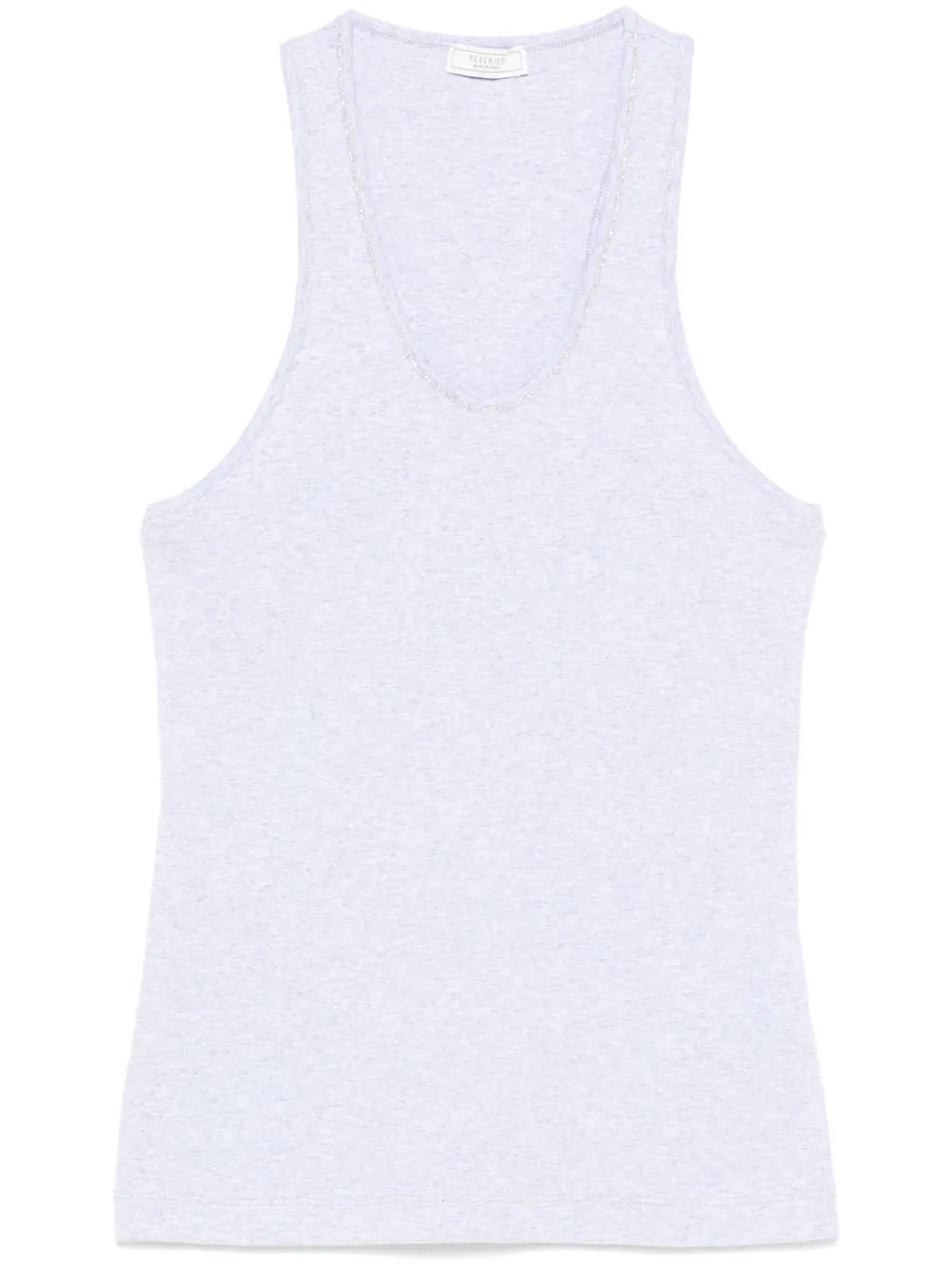 Bead-Embellished Tank Top — White