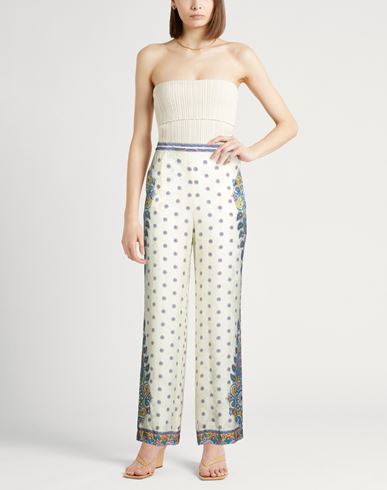 Woman Pants Cream Size 6 Viscose, Silk