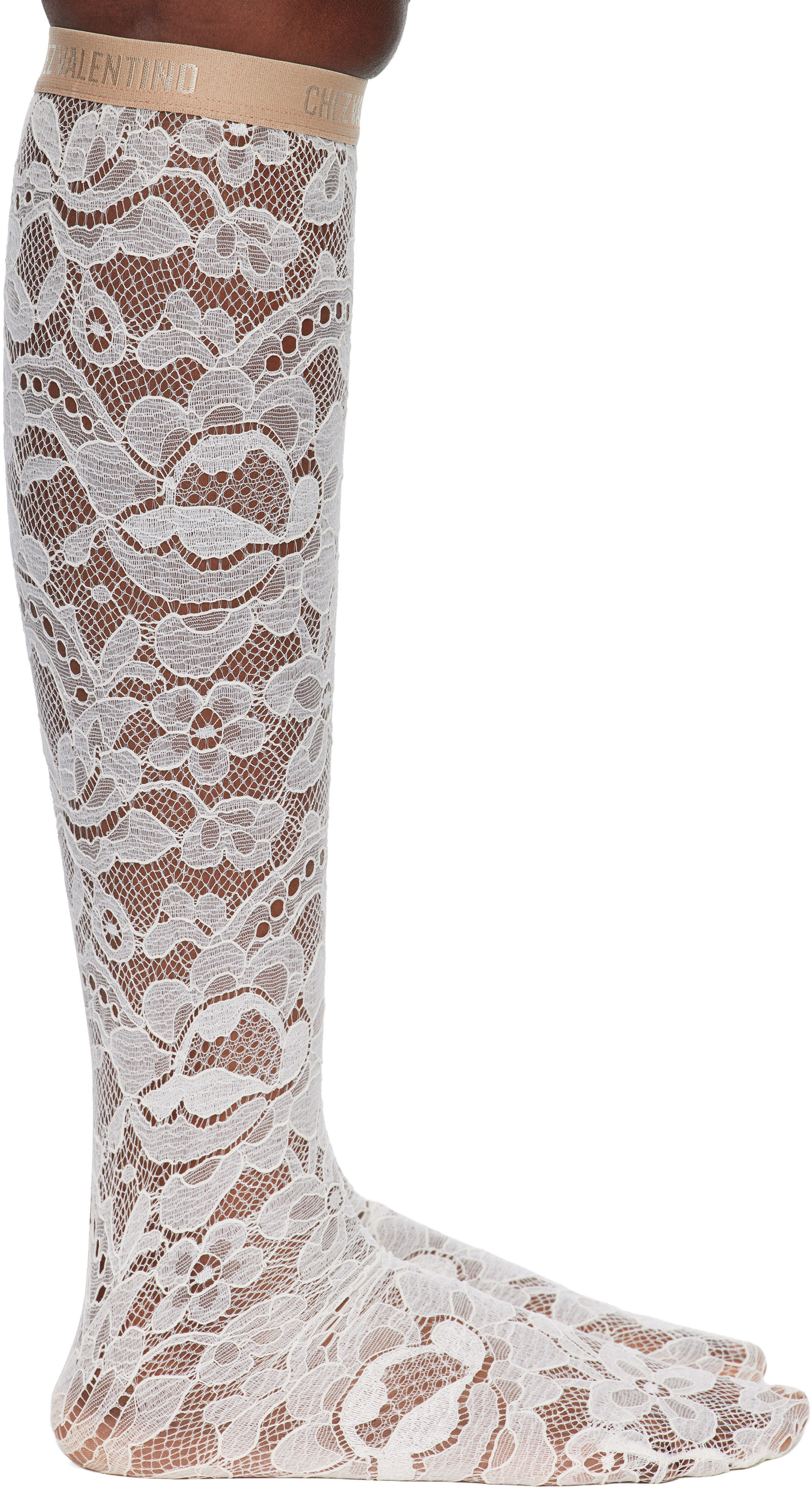 White Rebrode Lace Socks