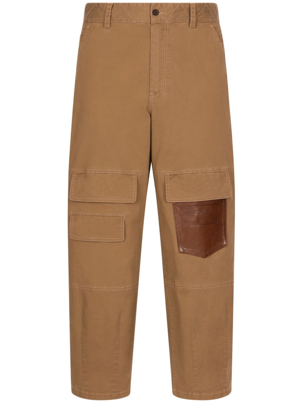 Cotton-blend cargo pants - Brown
