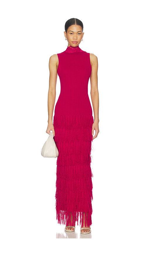 Yellow The Label Phoebe Fringe Dress in Red. XS. Also in S