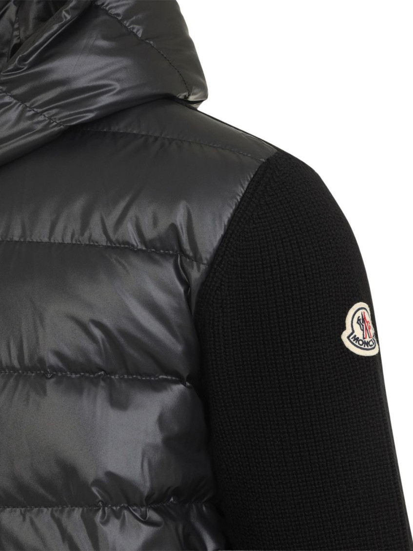 Wool And Nylon Padded Cardigan