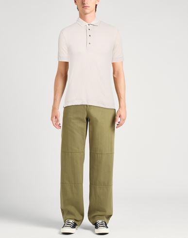 Man Polo shirt Light grey Size 38 Linen, Elastane