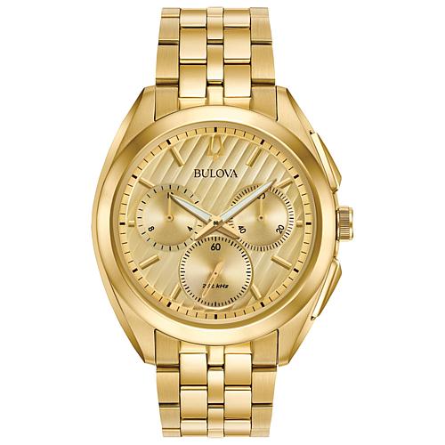 Men's CURV Chronograph Goldtone Stainless Steel Bracelet Watch