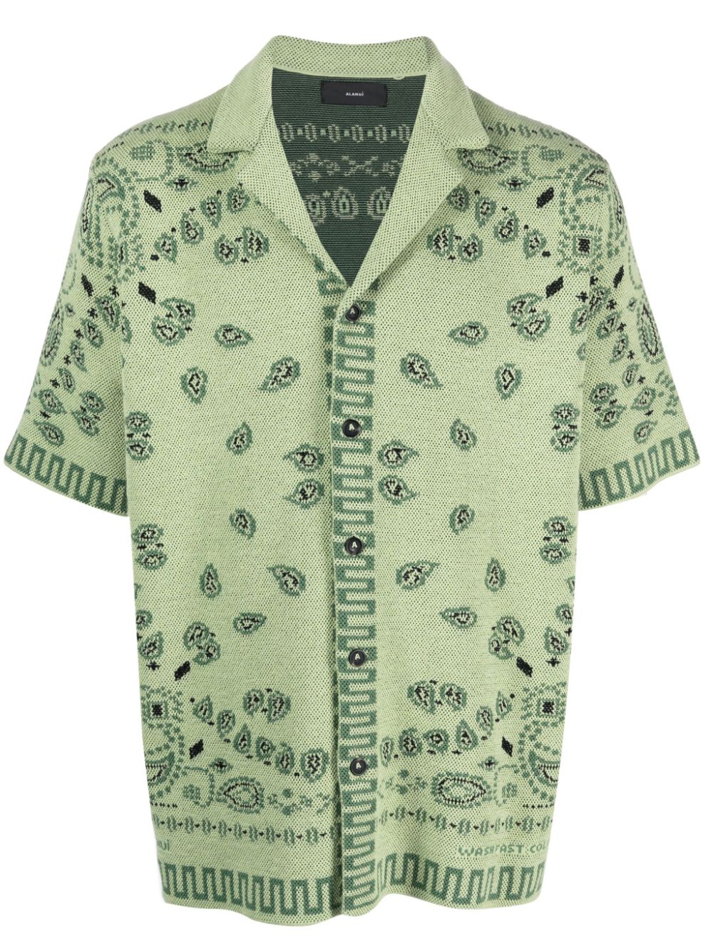Bandana-jacquard cotton shirt - Green