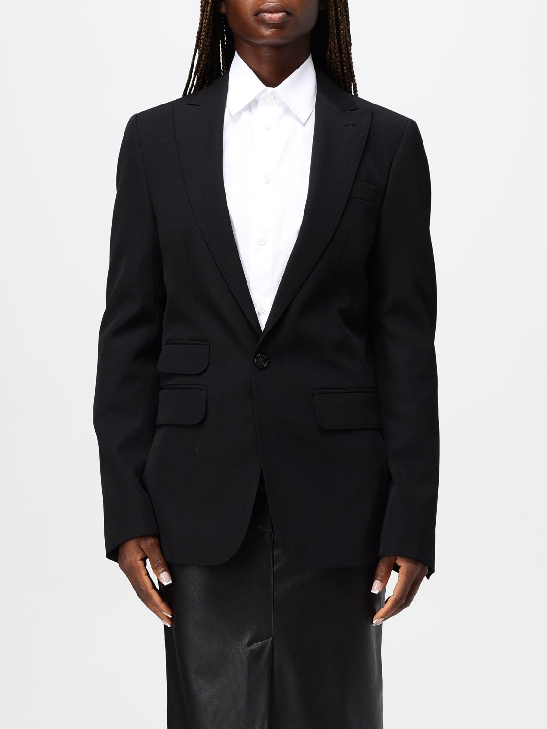 Single-breasted tailored blazer - Black