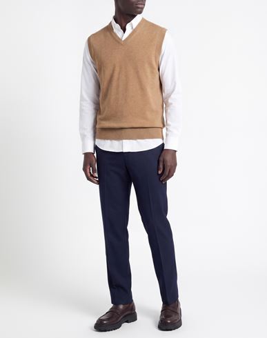 Man Sweater Camel Size 40 Merino Wool, Cashmere