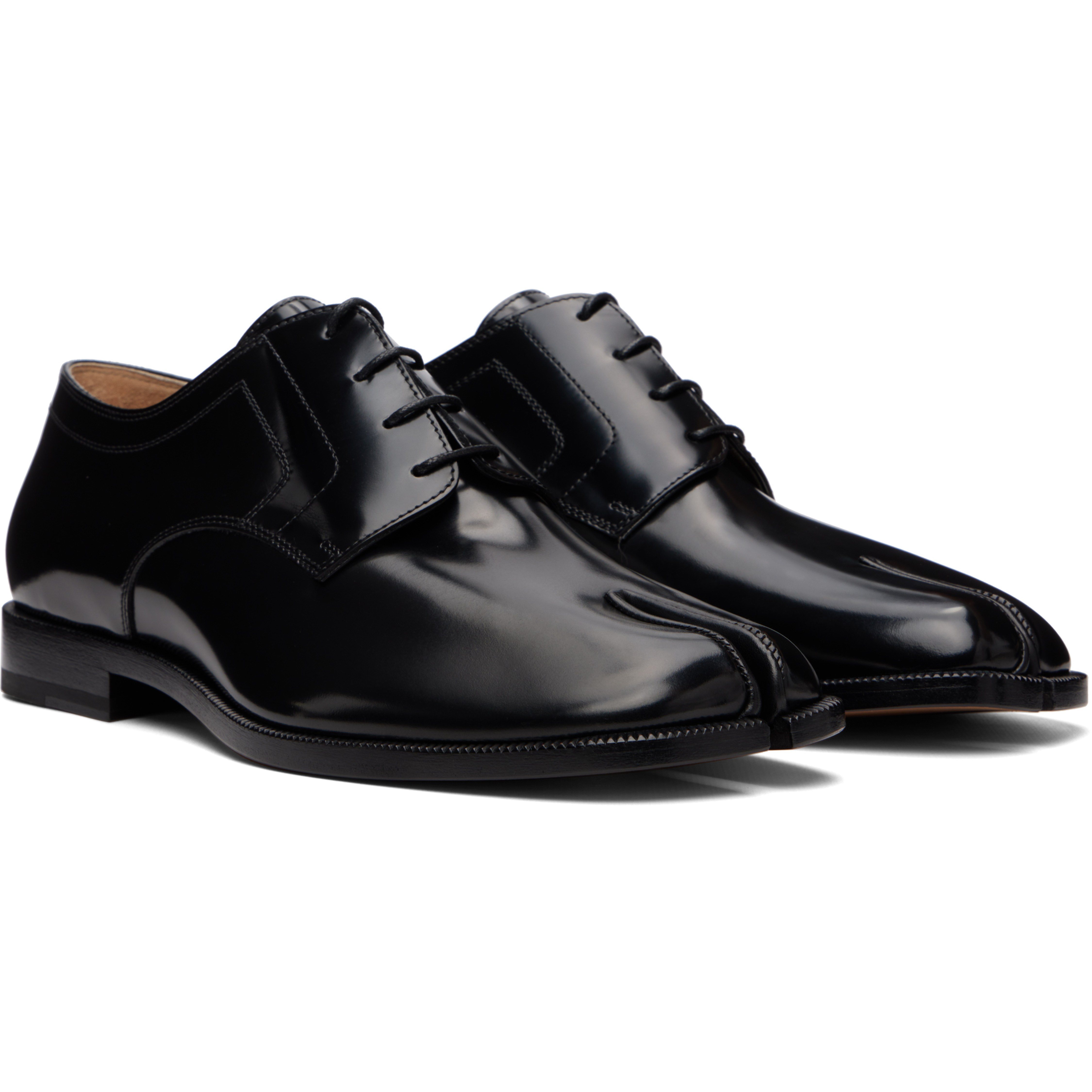 Black Tabi Lace-Up Derbys