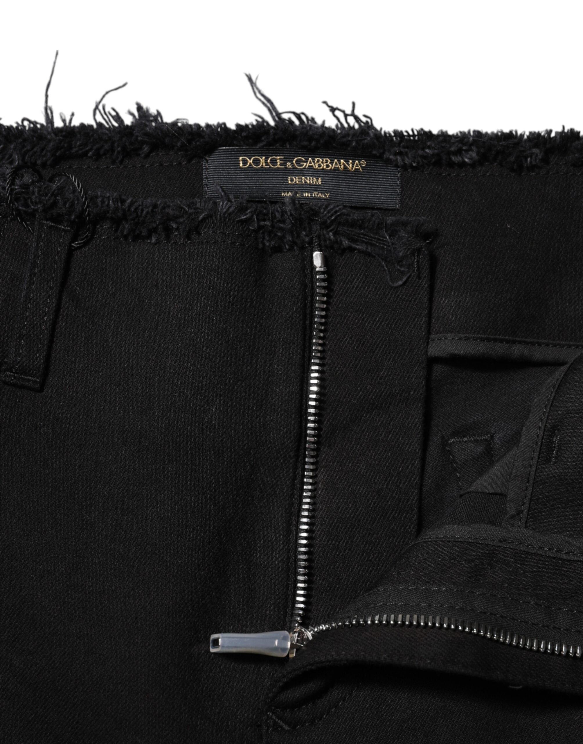 Flared Denim Jeans — Black