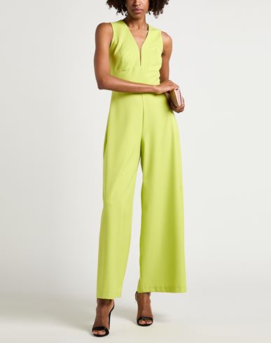 Woman Jumpsuit Lime green Size 12 Polyester, Elastane