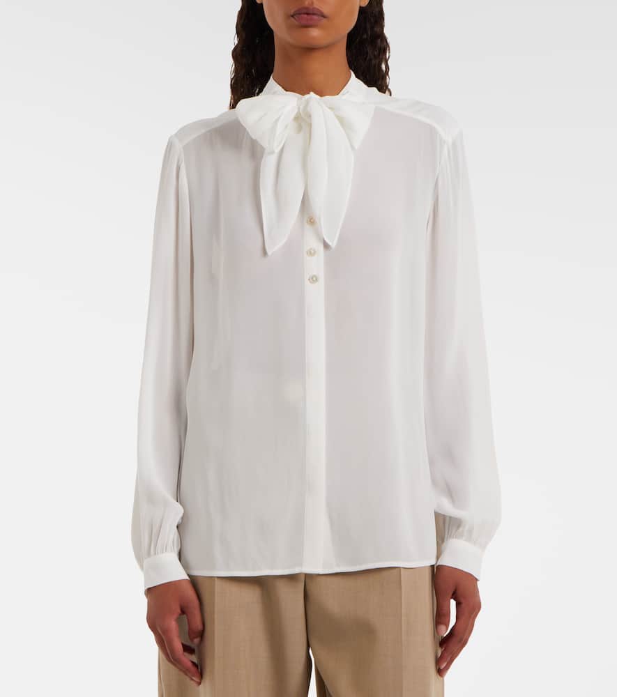 Tie-neck georgette blouse
