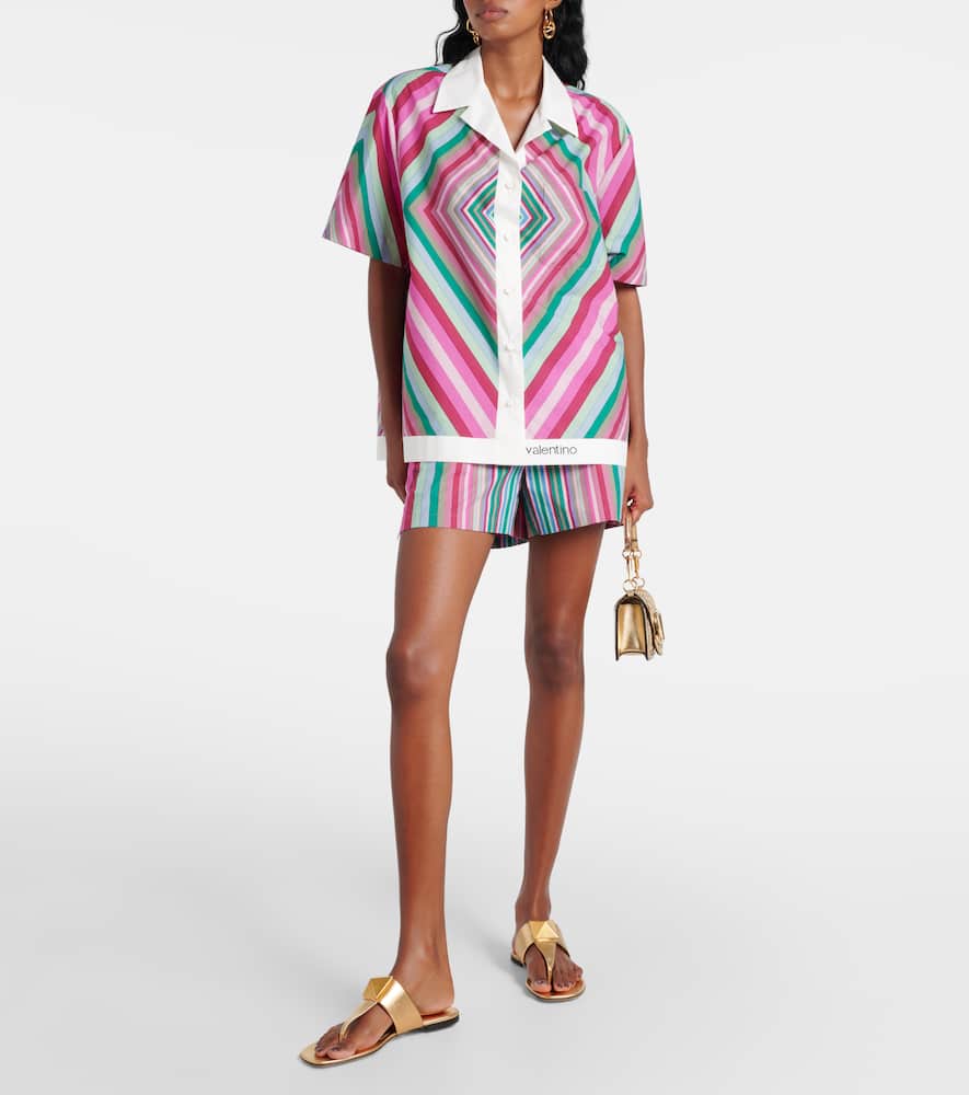 Printed cotton poplin shirt