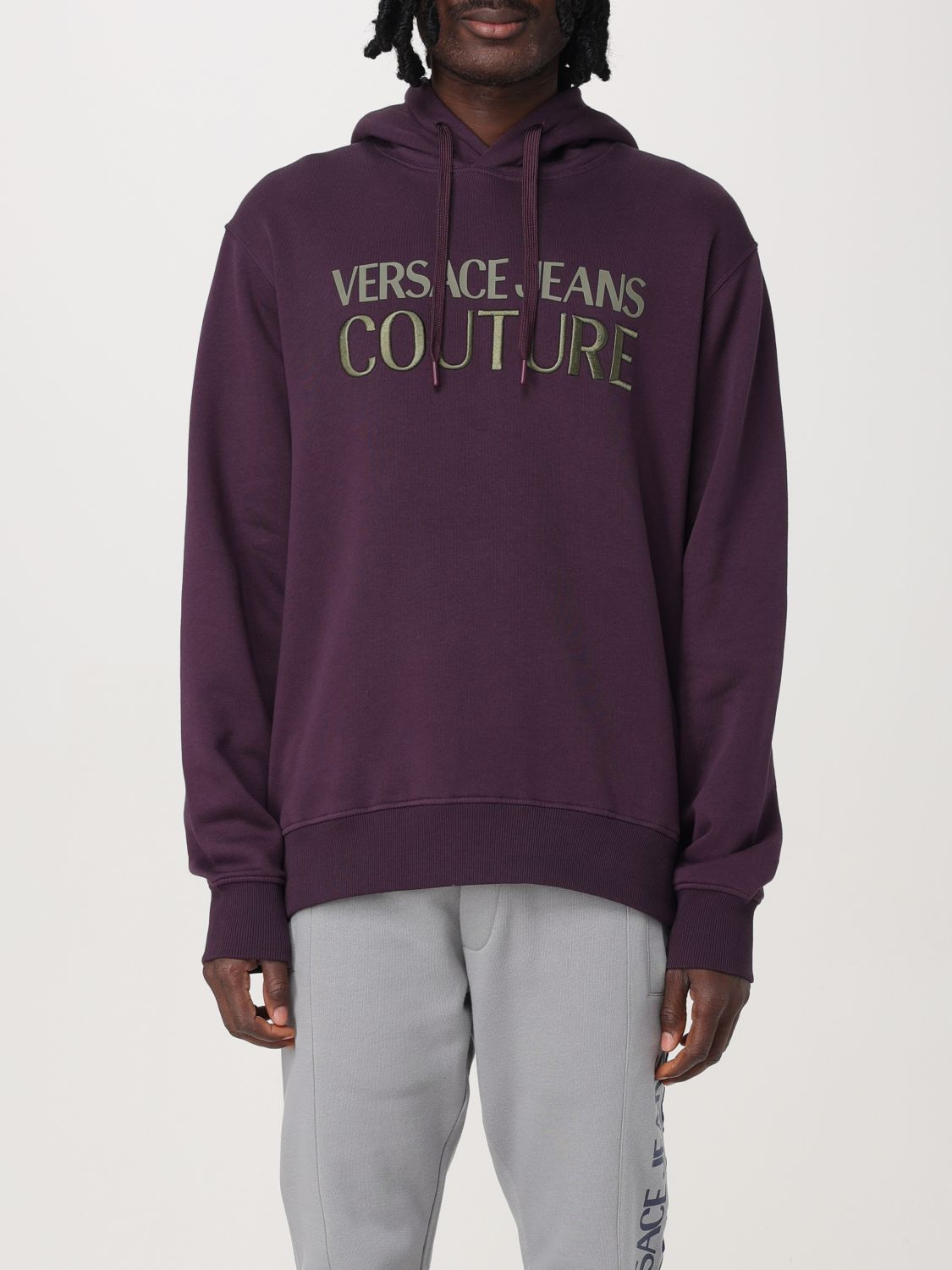 Logo-embroidered cotton hoodie - Black
