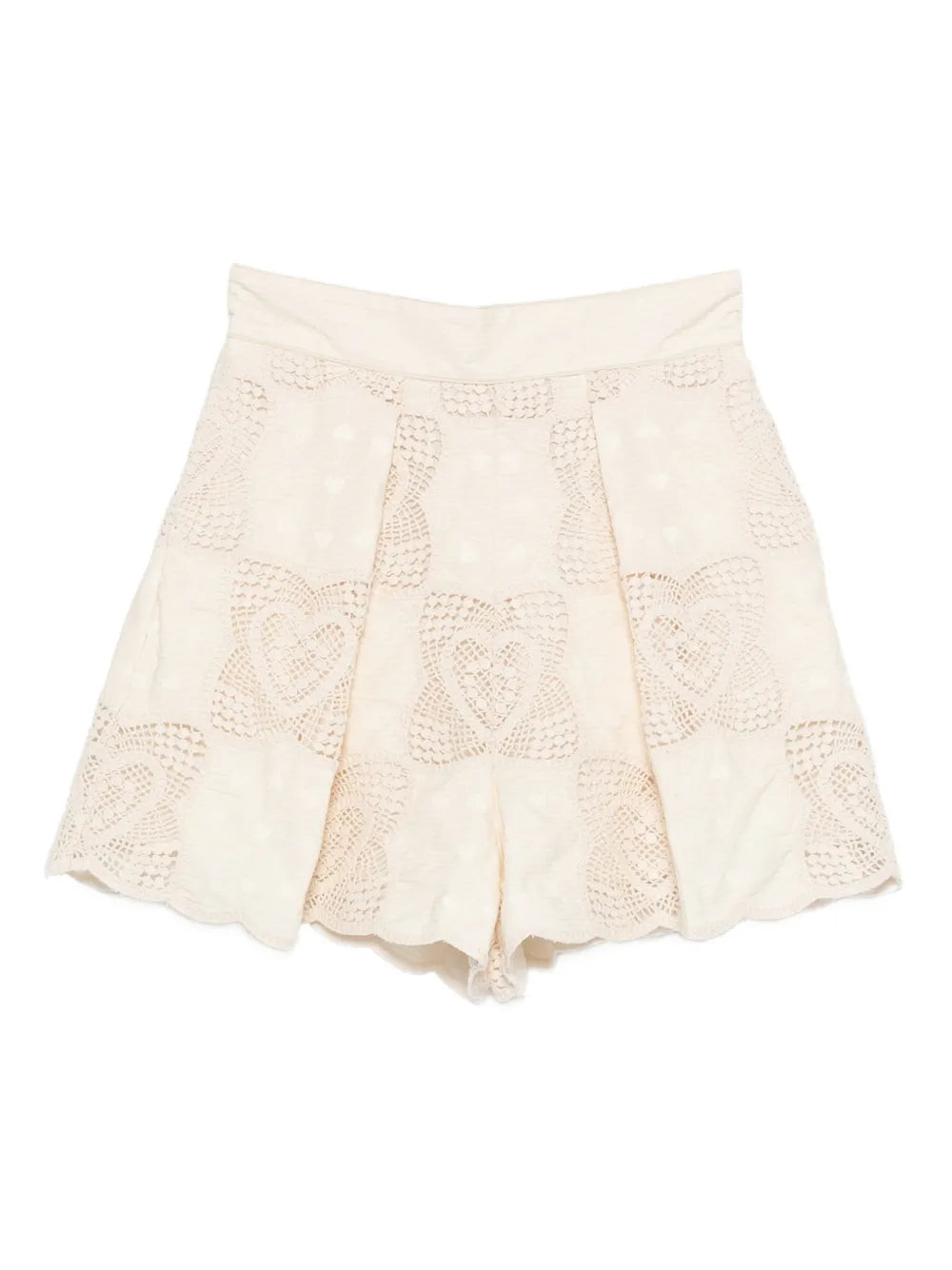 Eyelet Embroidery Shorts — Cream