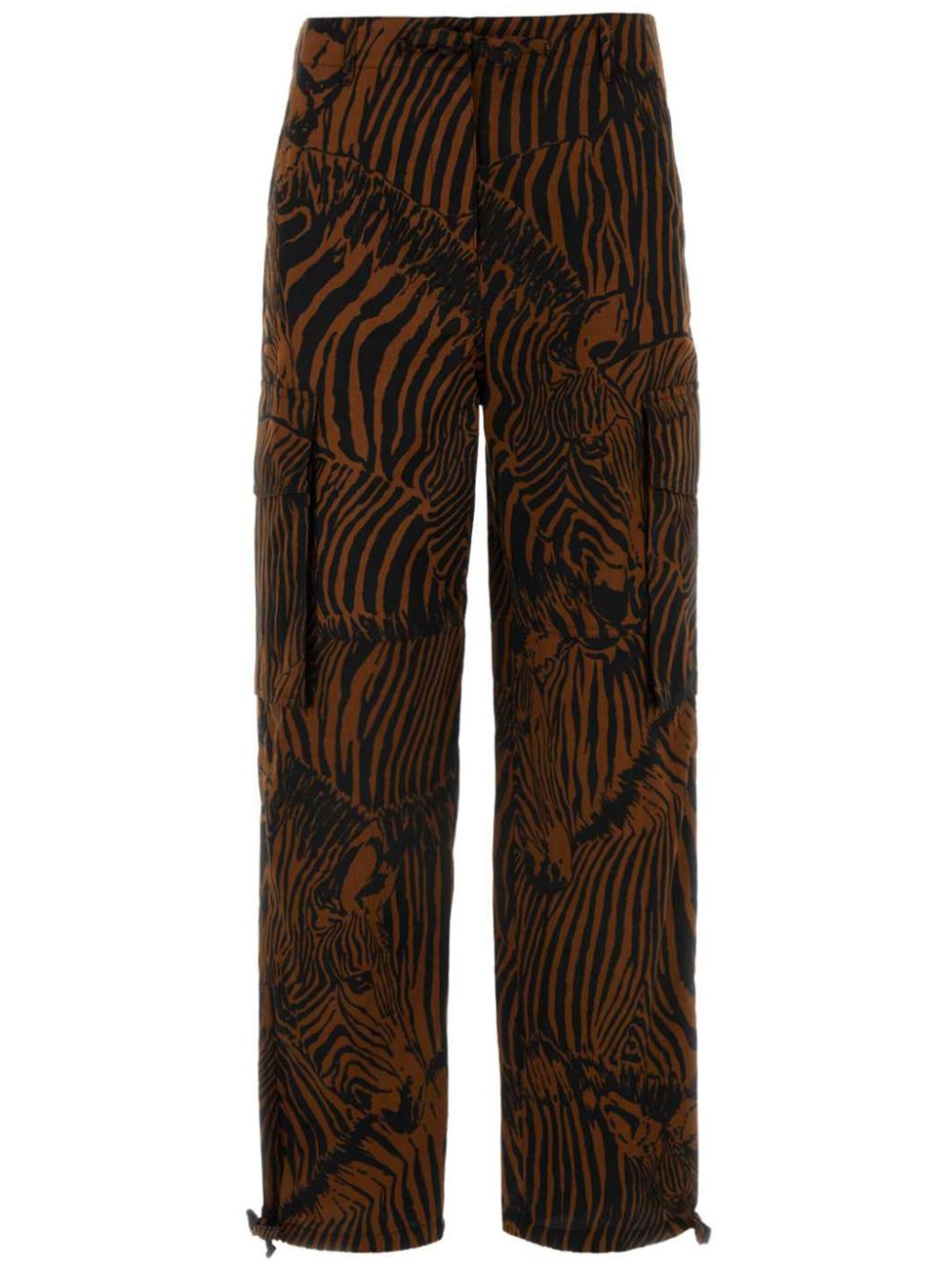 Cotton twill cargo trousers - Brown