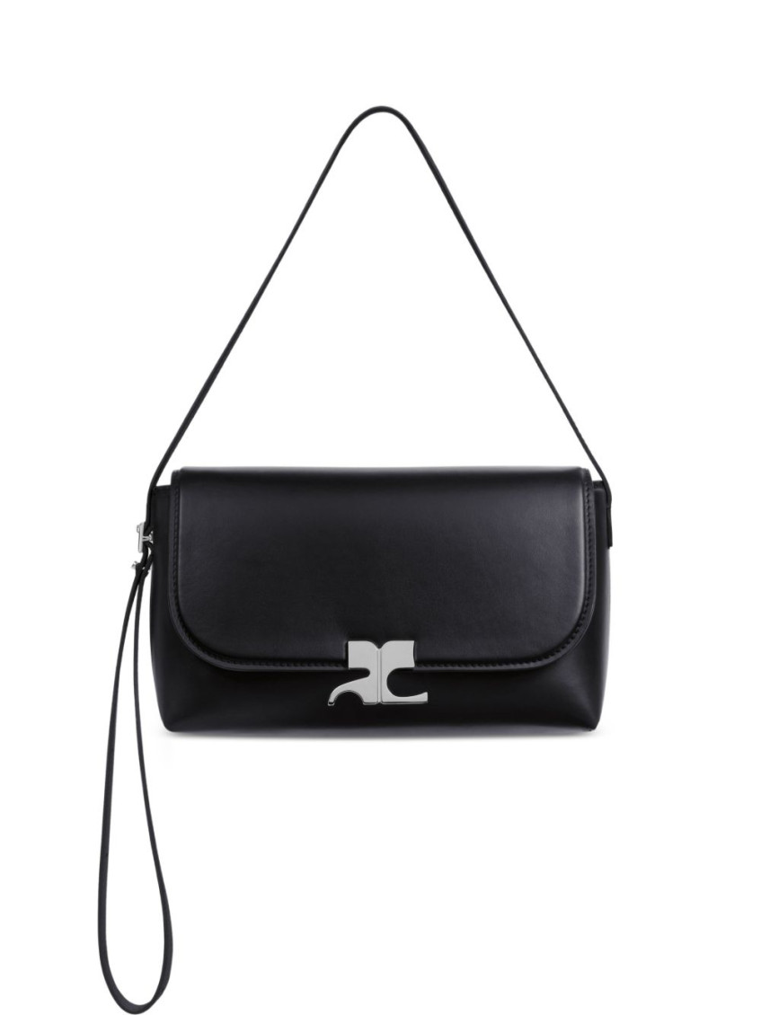 Courrèges - leather shoulder clutch bag adjustable strap