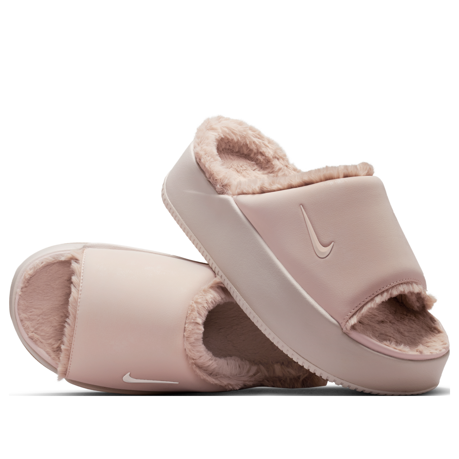 (WMNS) Calm Elevation Fur Slides 'Slit Red Malt'