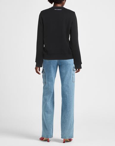 Woman Sweatshirt Black Size M Organic cotton, Recycled polyester