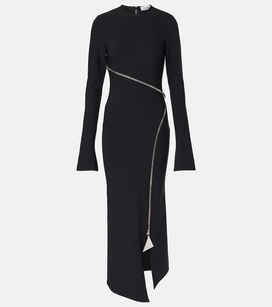 Zip-up jersey midi dress