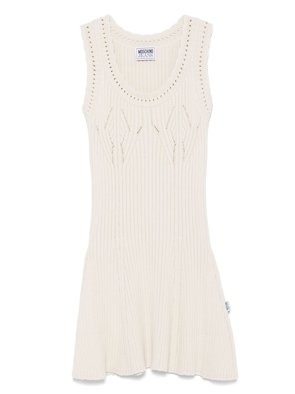 MOSCHINO JEANS ribbed-knit mini dress - Neutrals