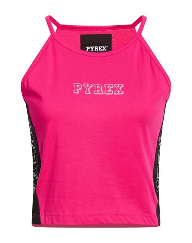 Woman Tank top Fuchsia Size S Cotton