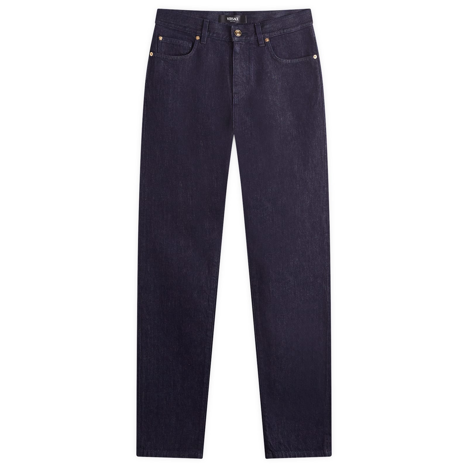 Men's Reactive Embroidered Denim Jeans in Dark Blue