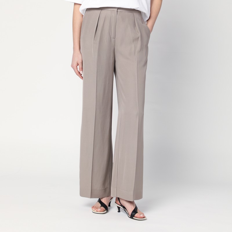 Ash grey trousers in linen blend