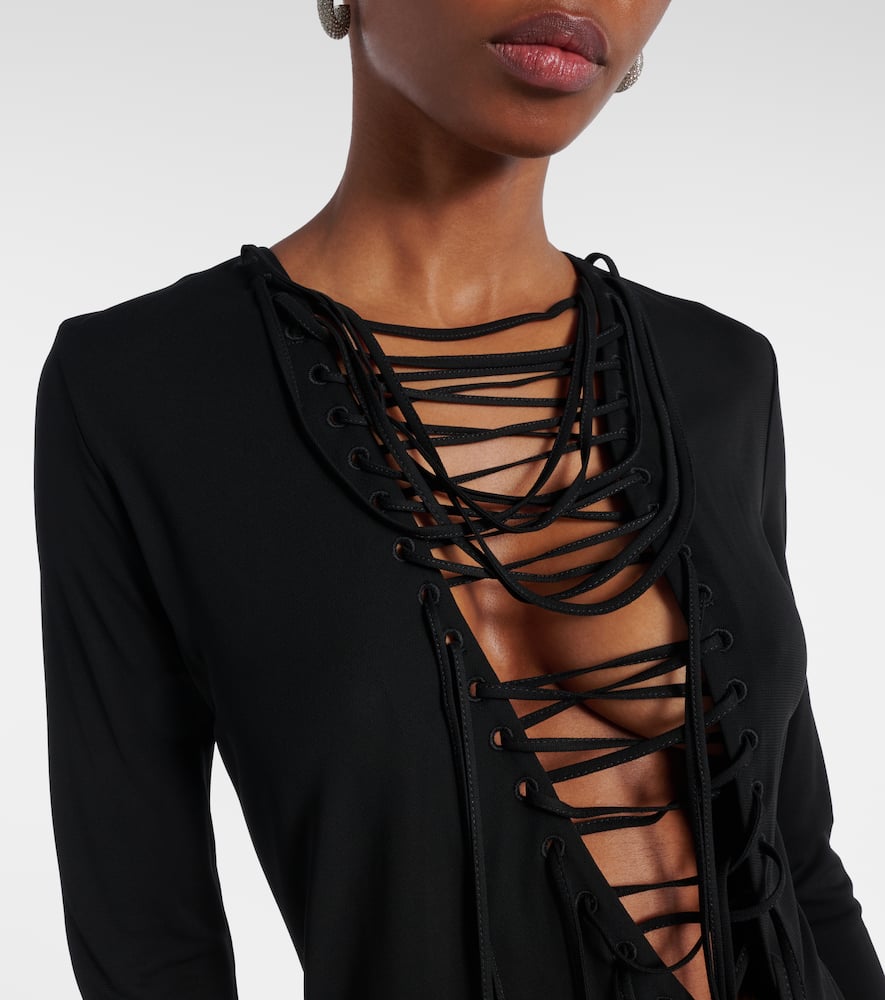 Cutout crêpe maxi dress