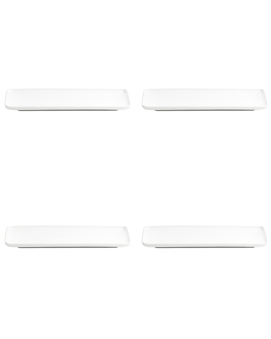 Set Of 4 Bliss Coupe Rectangle Platters