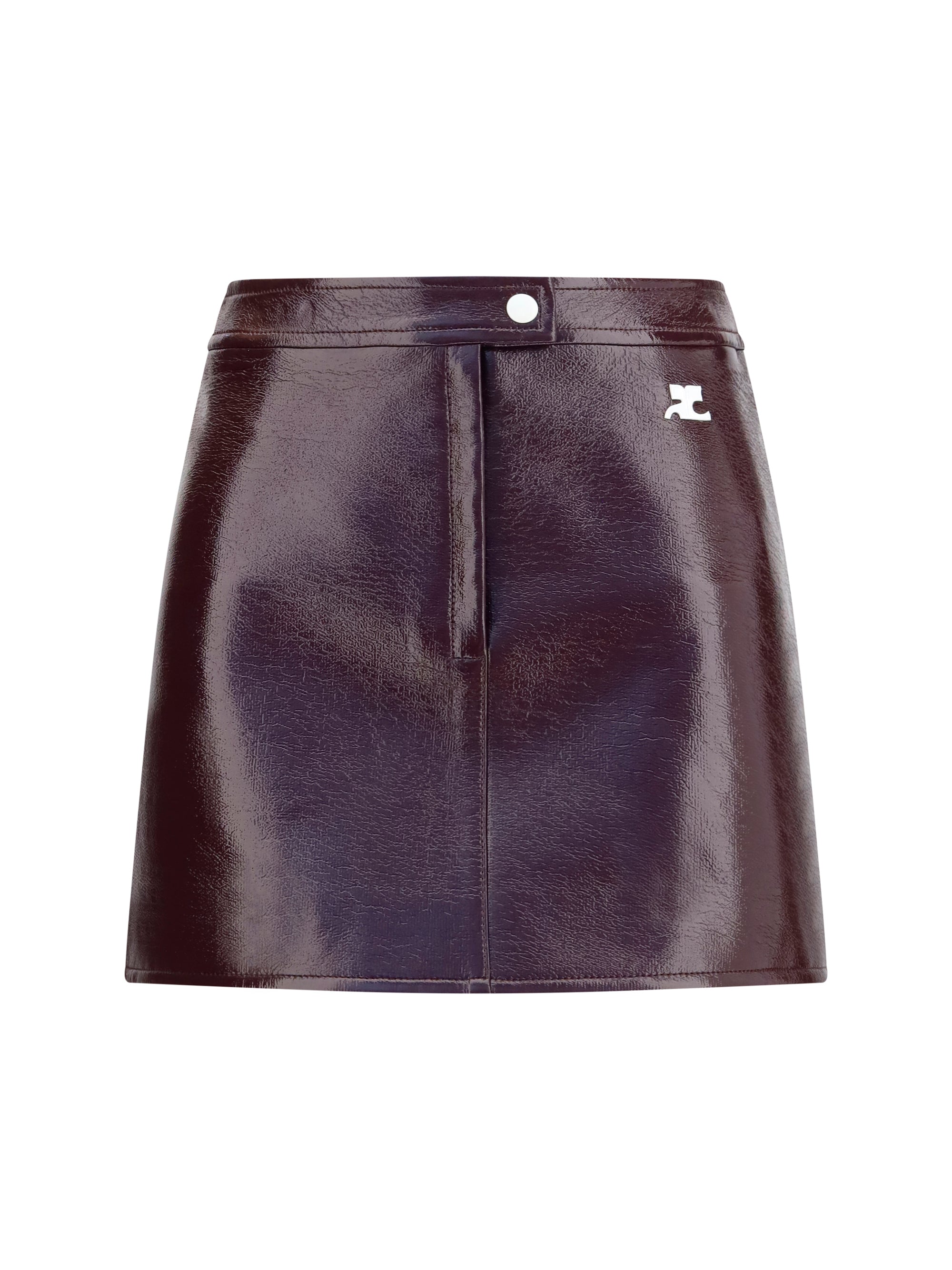 Vinyl Mini Skirt — Red
