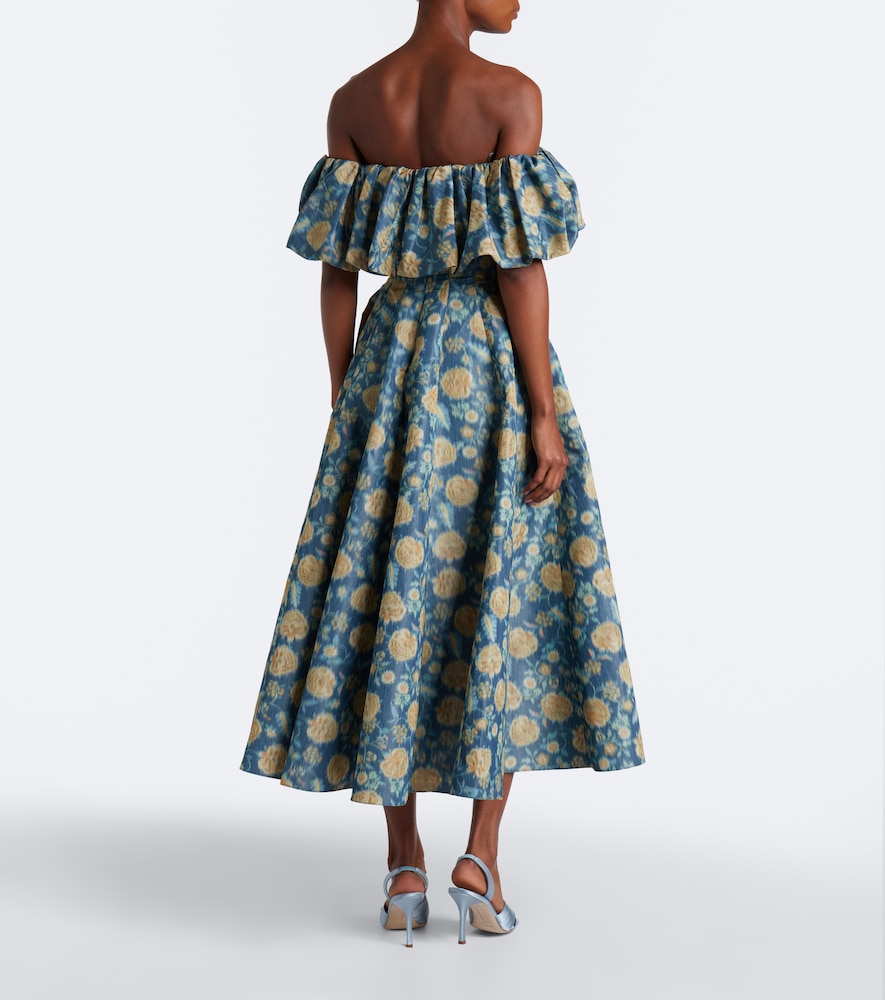 Freesia floral off-shoulder bustier dress