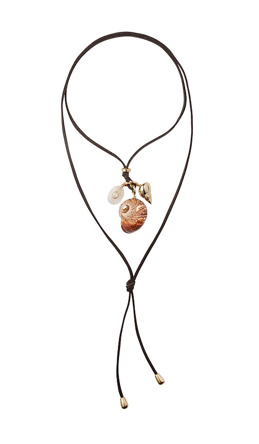 Eliou Area Charm Wrap Necklace in Brown