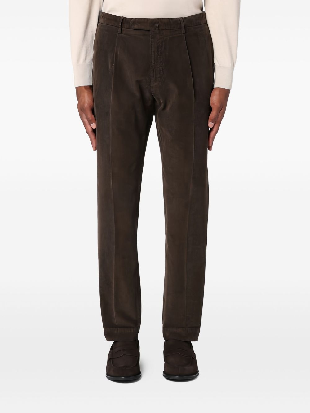 Turn-up hem trousers - Brown