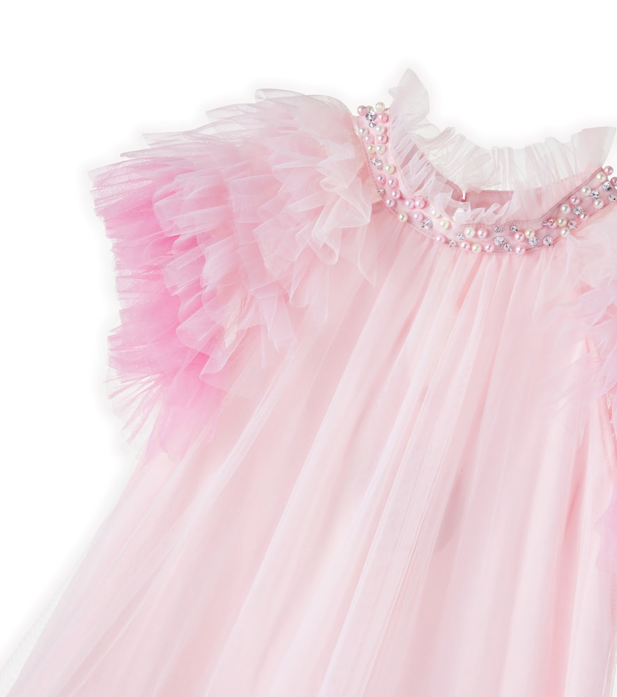 Ocean Ember embellished tulle dress